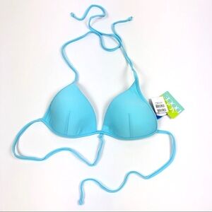 Agua Doce Bikini Top Molded cup halter blue